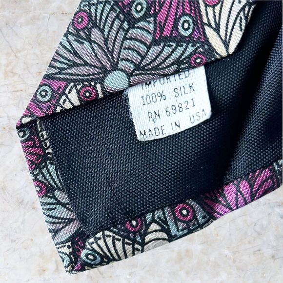 MC Escher Dragonfly Design The Boxelder Company Men's Silk Neck Tie - Picture 7 of 7